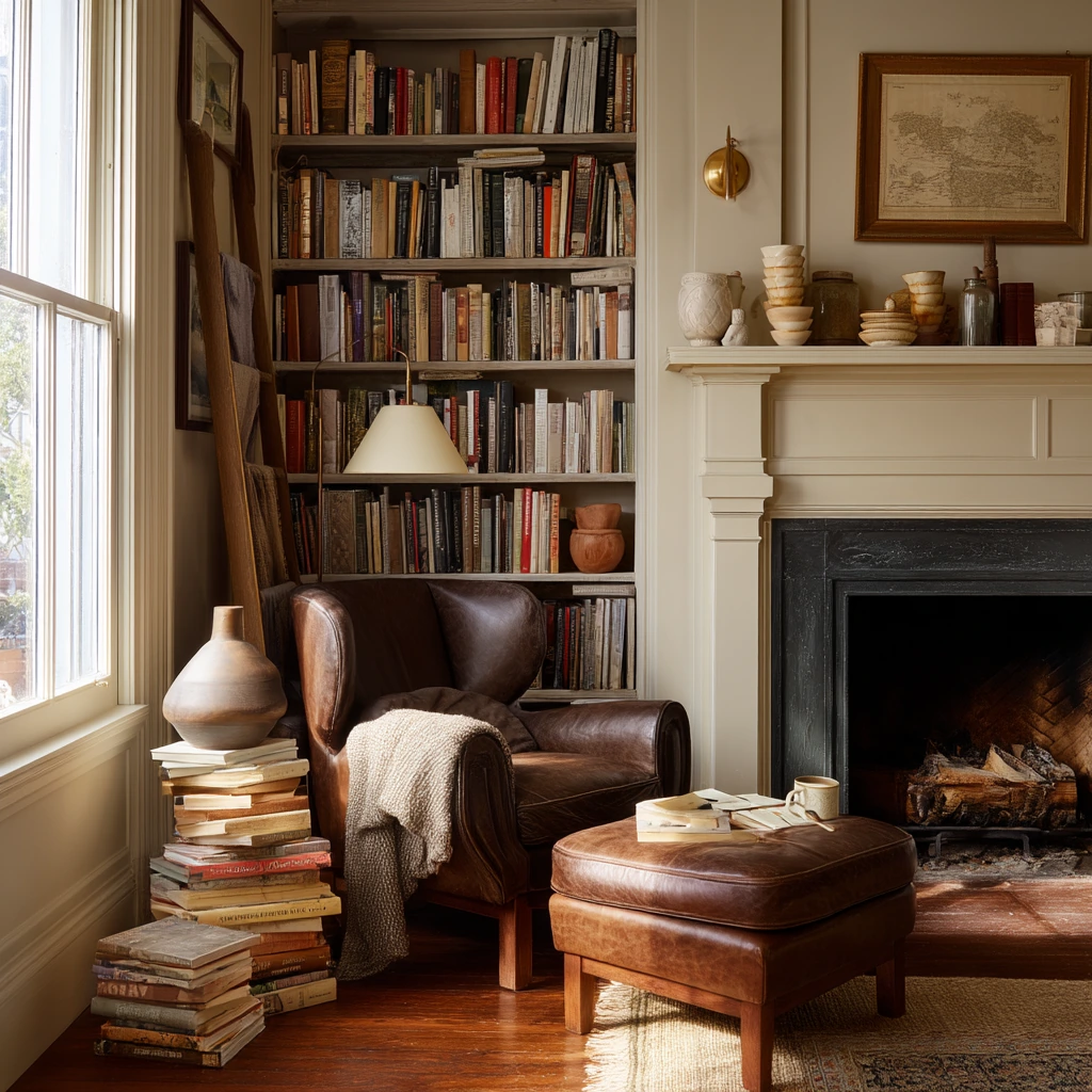 Book-Lover’s Fireplace Nook