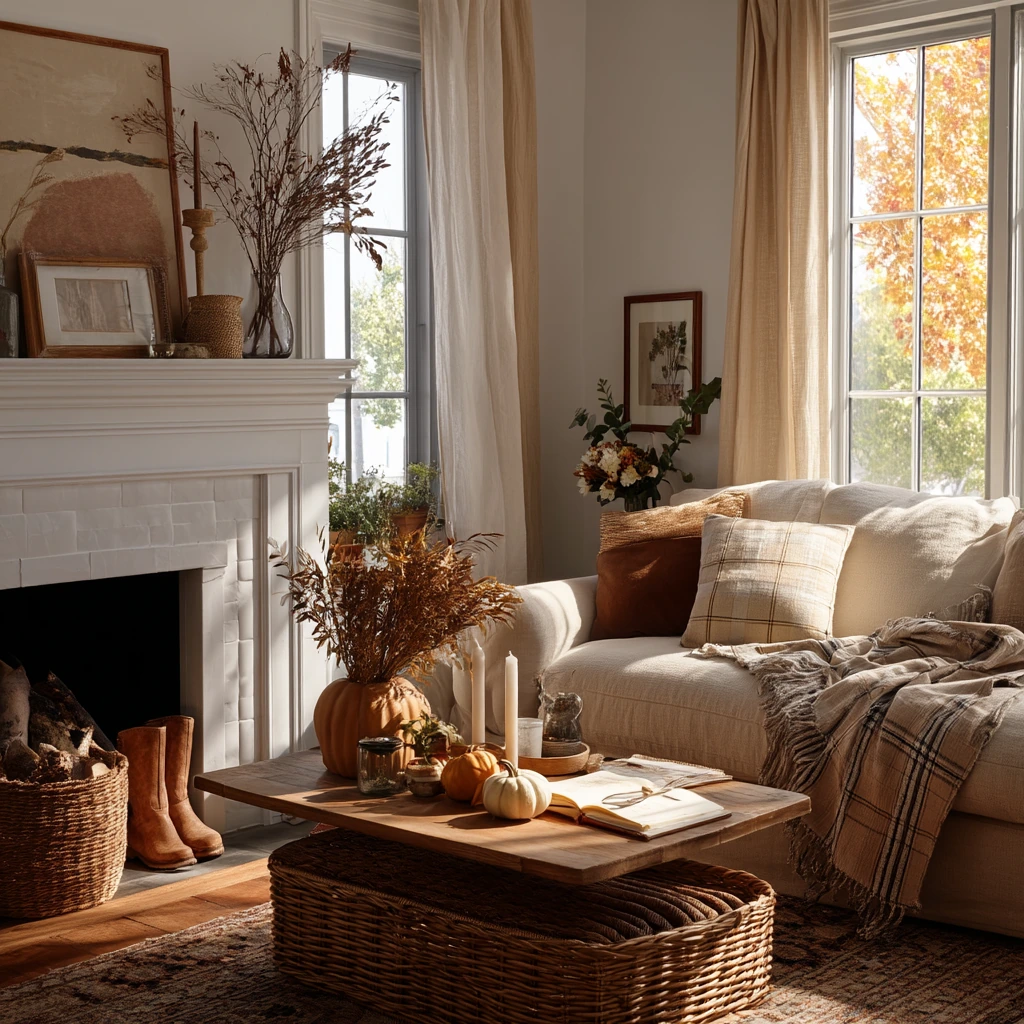 Seasonal Fall Mantel Styling