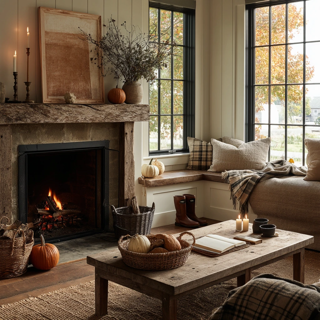 Seasonal Fall Mantel Styling