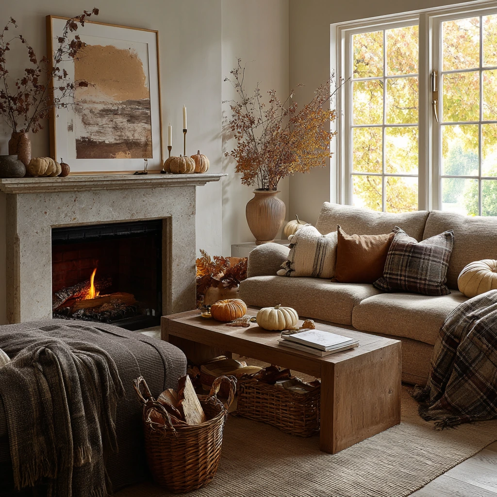 Seasonal Fall Mantel Styling