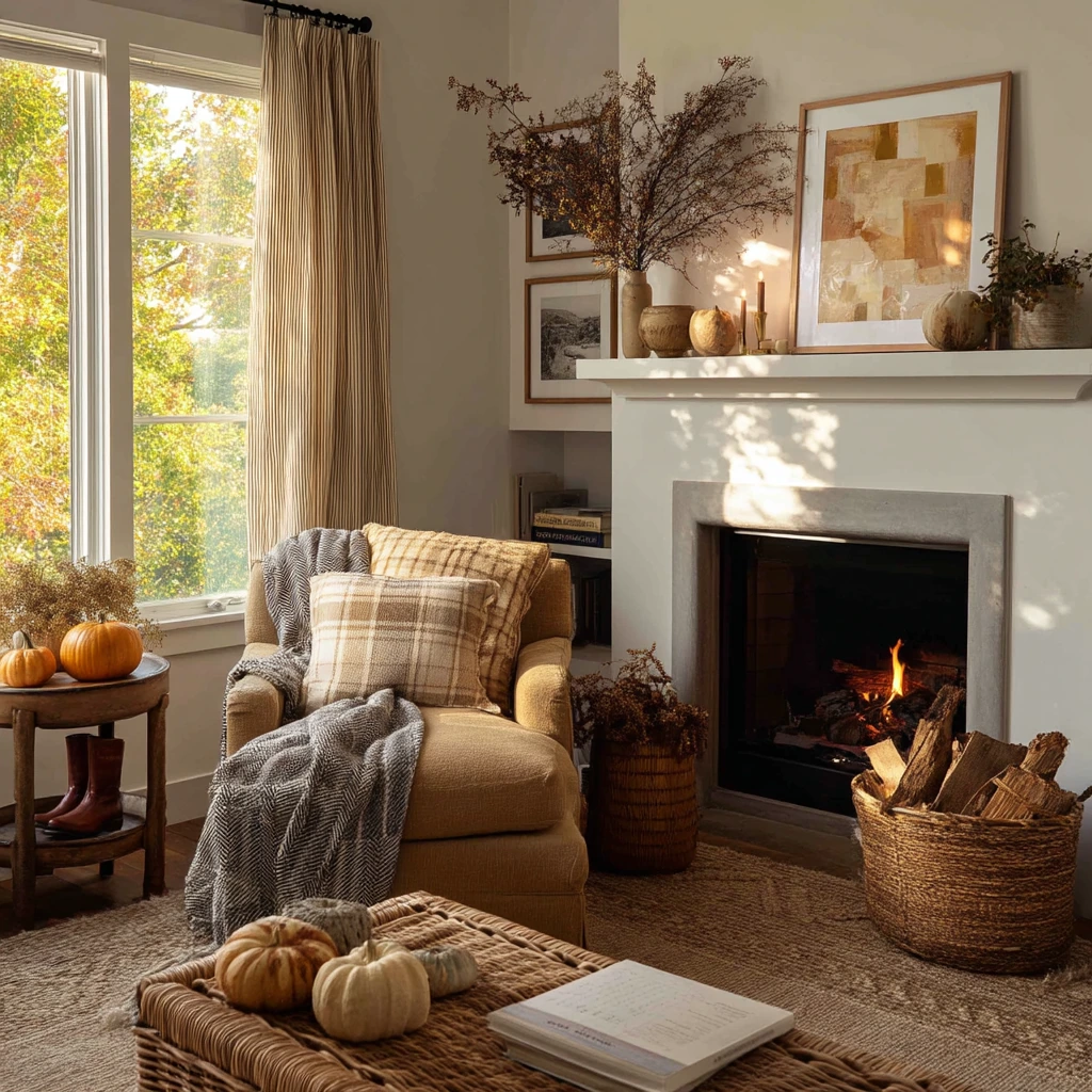 Seasonal Fall Mantel Styling