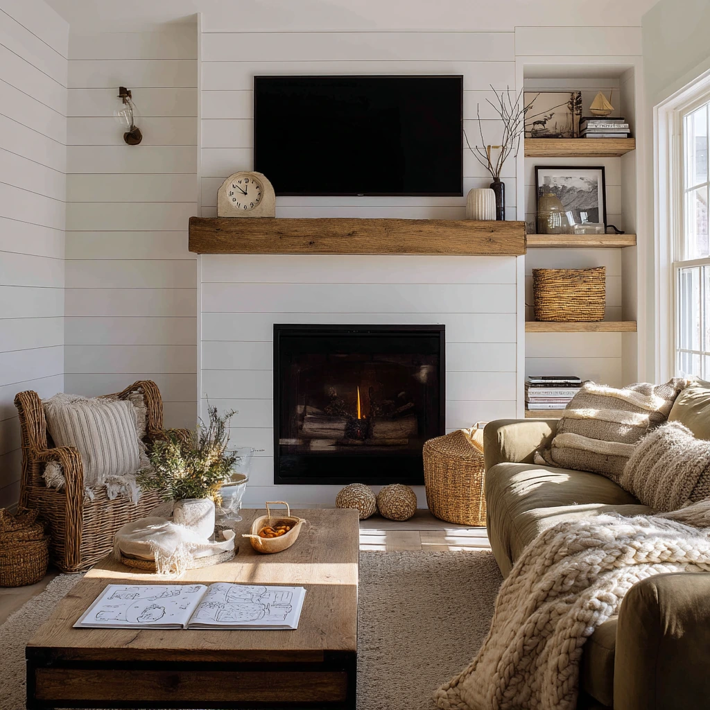 Modern Farmhouse Hearth with Everyday Warmth