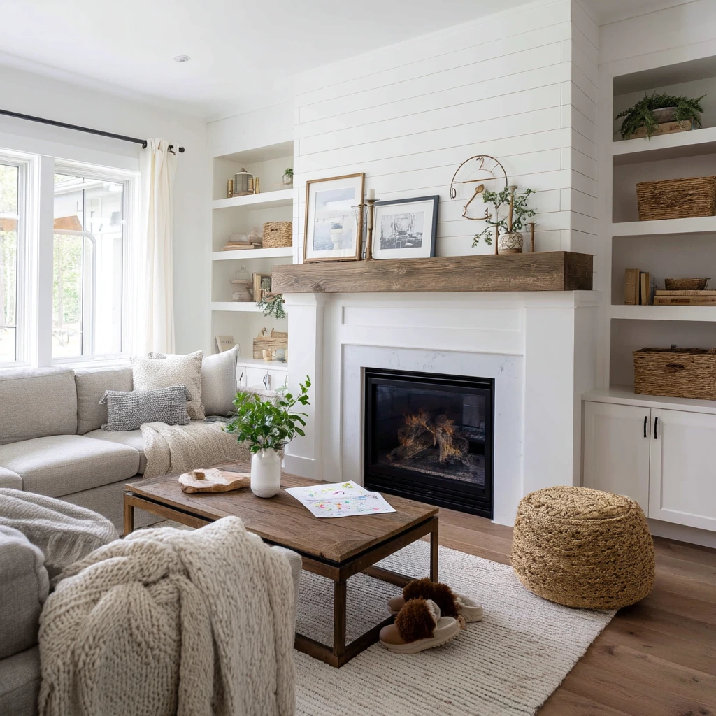 Modern Farmhouse Hearth with Everyday Warmth