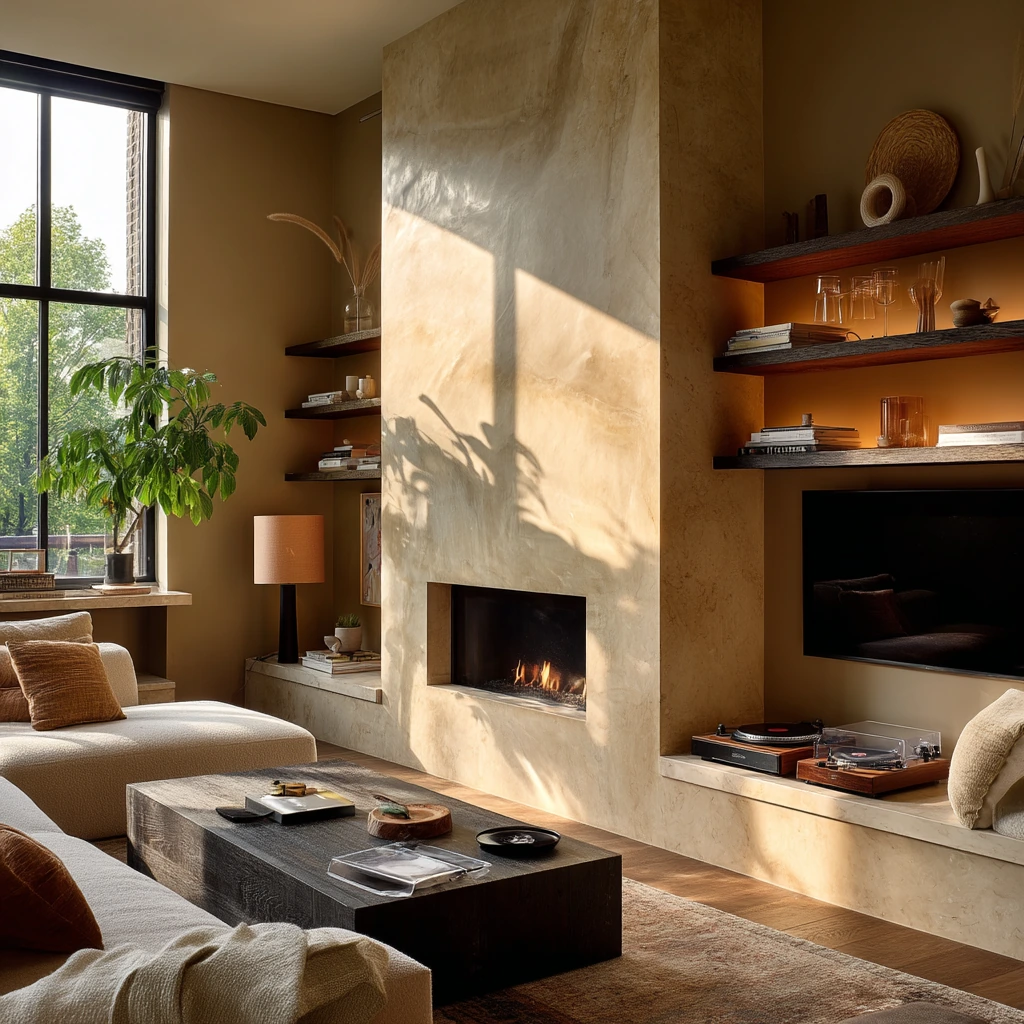 Entertaining Lounge with a Statement Hearth Wall