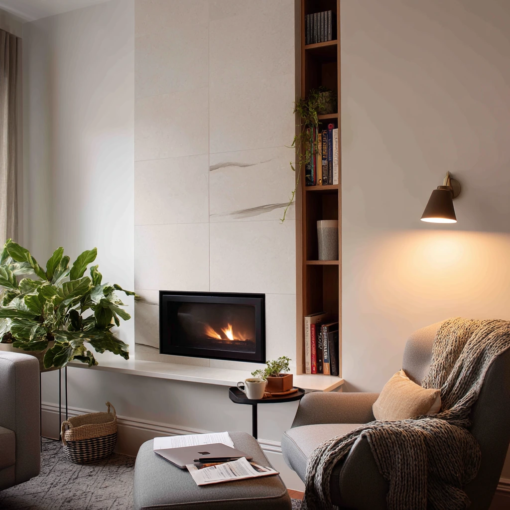 Small Living Room Fireplace Built-In for Tight Spaces