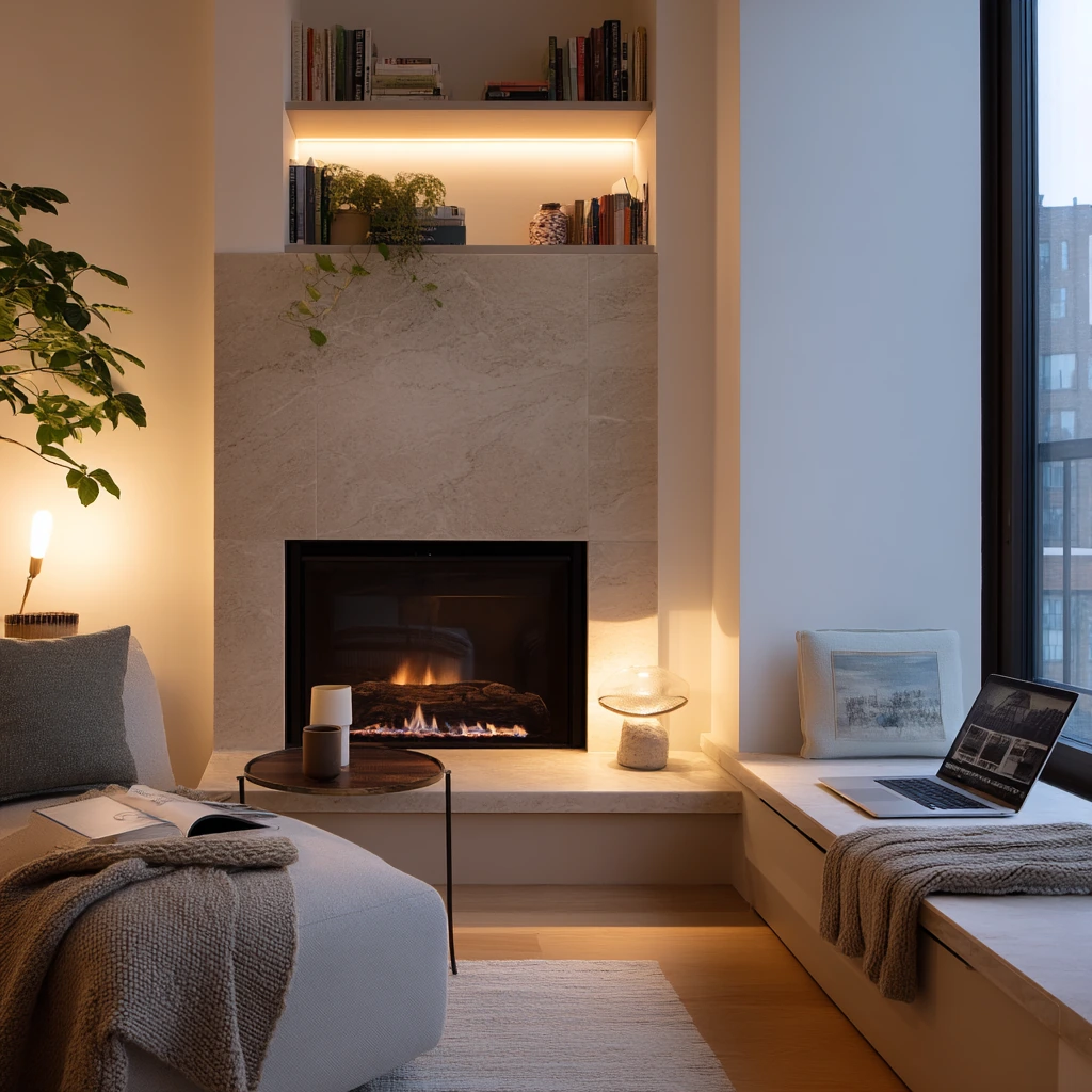 Small Living Room Fireplace Built-In for Tight Spaces