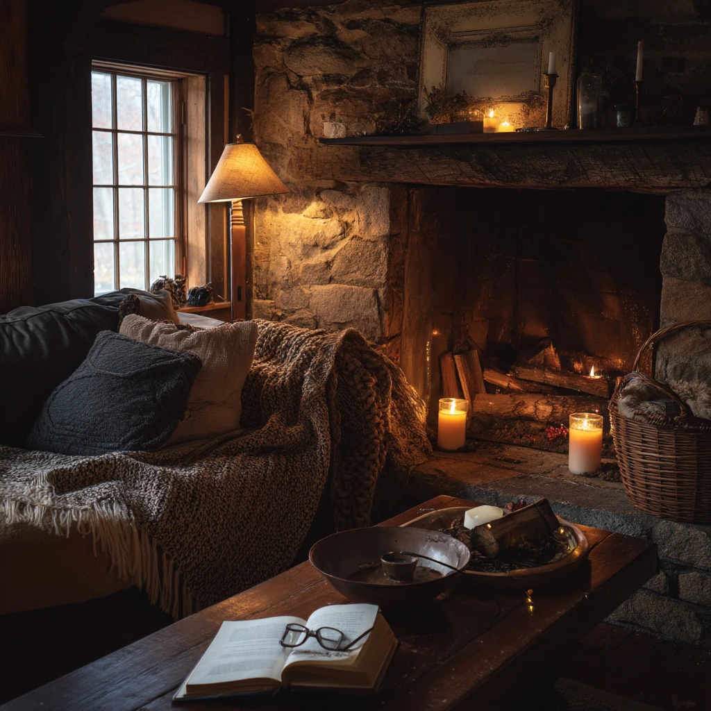 Winter Evening with Layered Textures