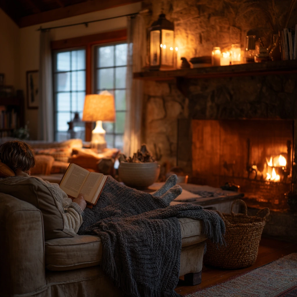 Winter Evening with Layered Textures