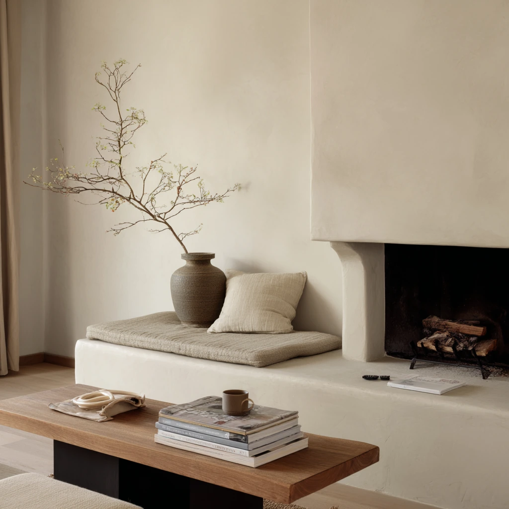Minimal Hearth with Natural Materials