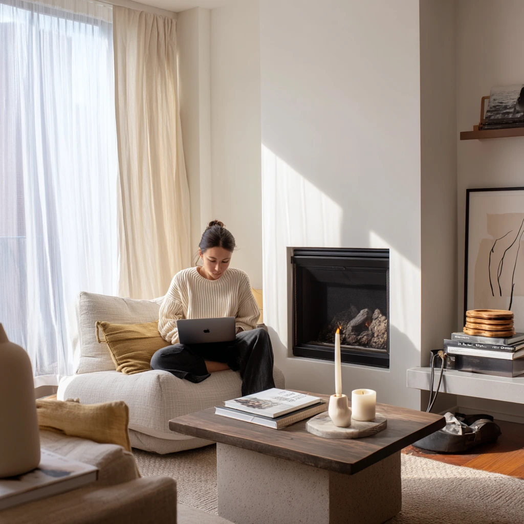 Small Apartment Hearth with Smart Storage