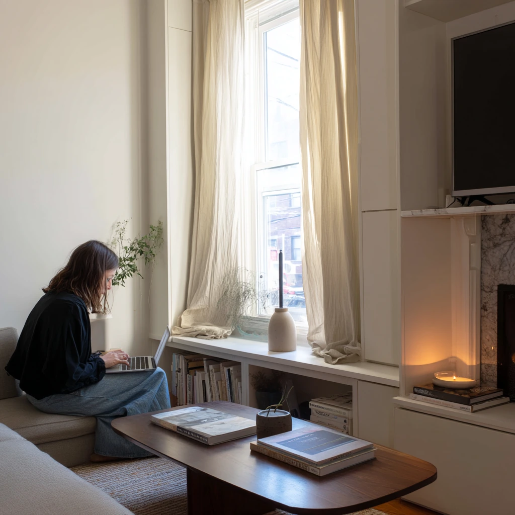 Small Apartment Hearth with Smart Storage