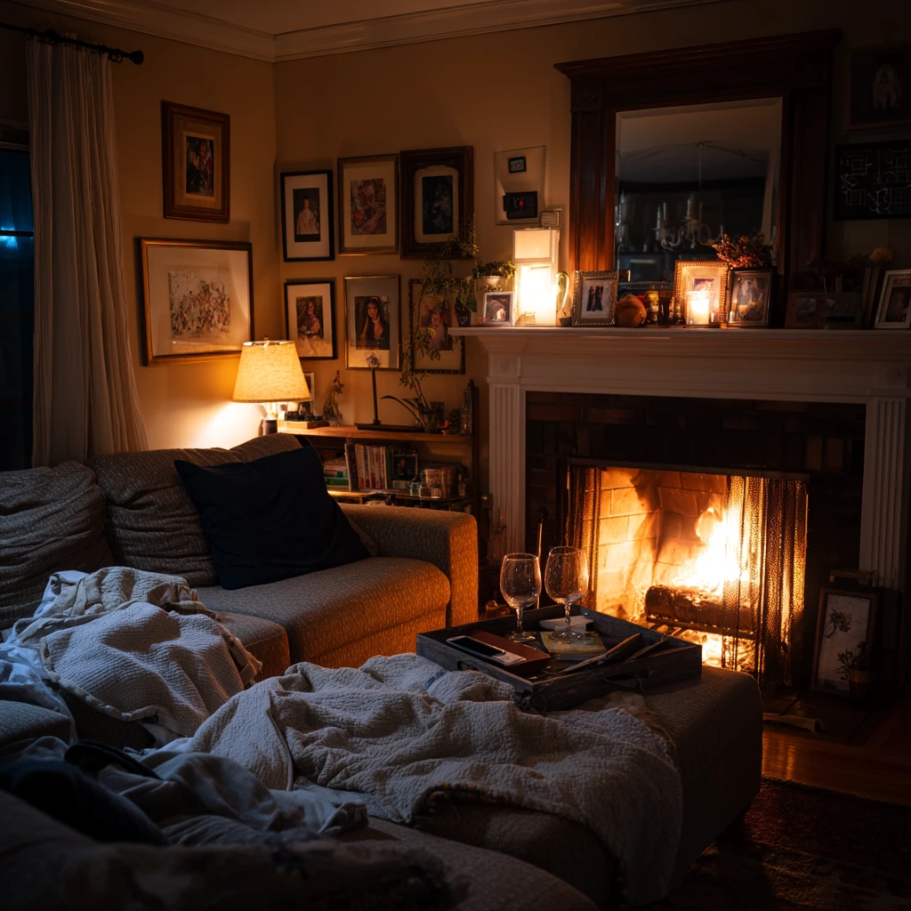 Fireplace Lighting for a Night-In
