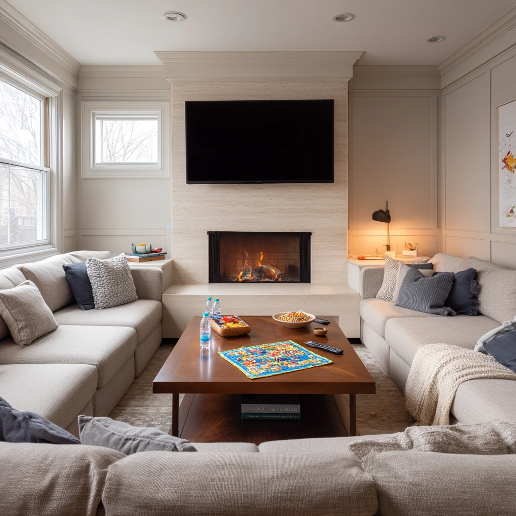 Family Room Fireplace and TV Balance