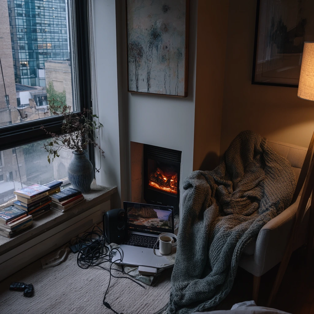 Small Apartment Fireplace Corner
