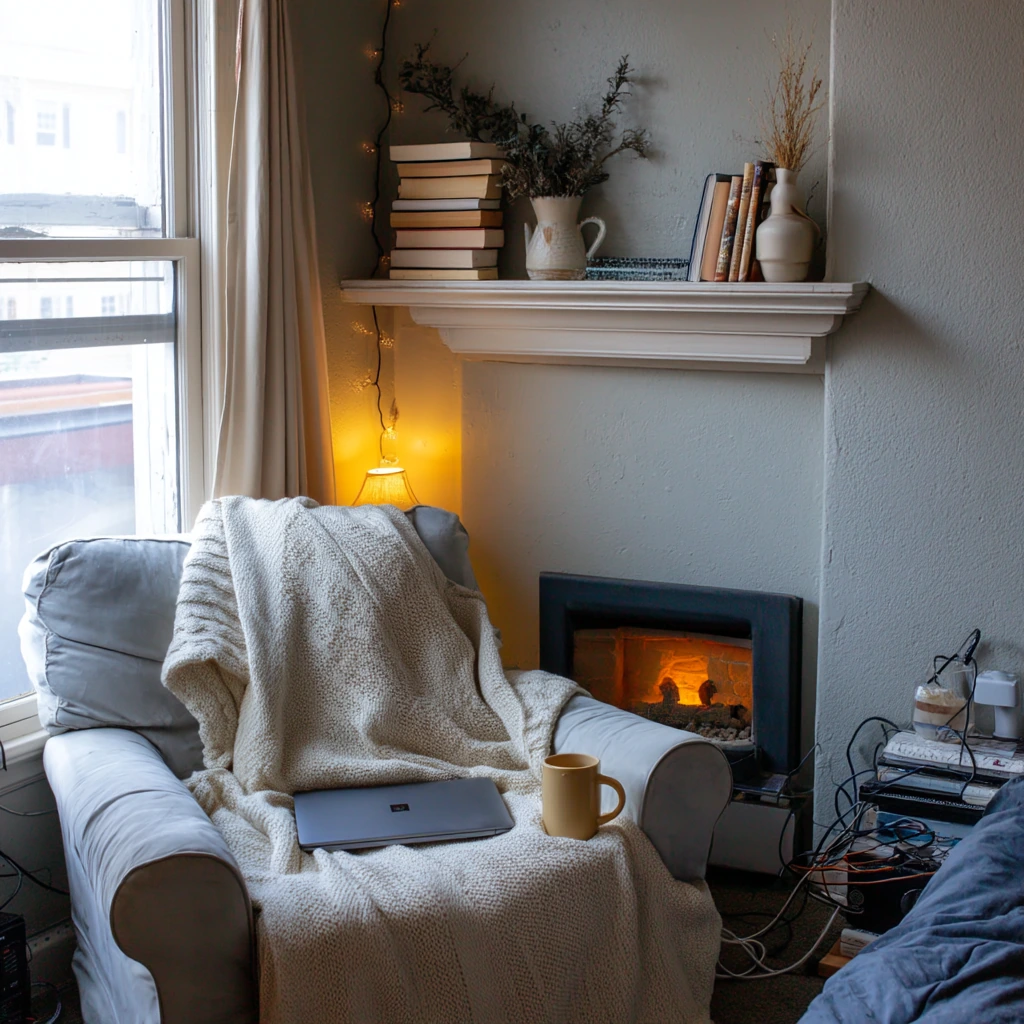Small Apartment Fireplace Corner