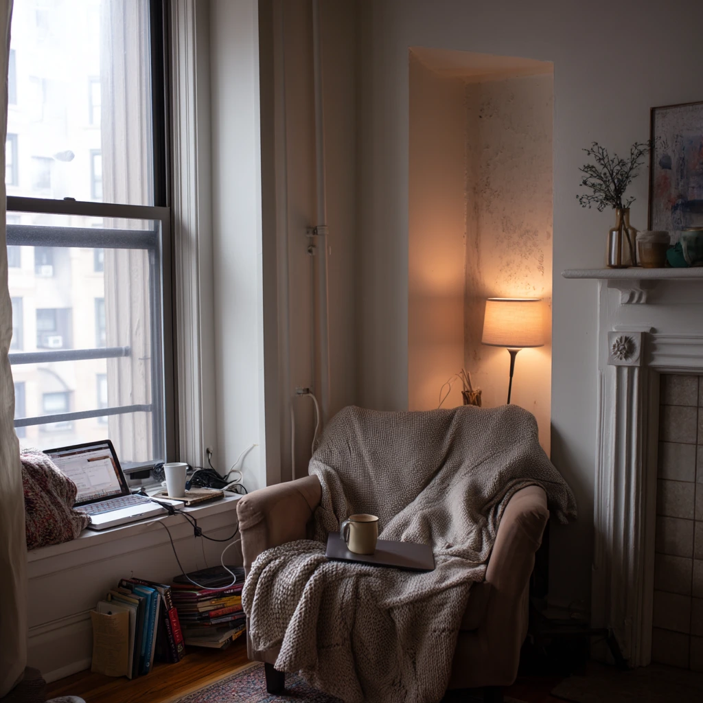 Small Apartment Fireplace Corner