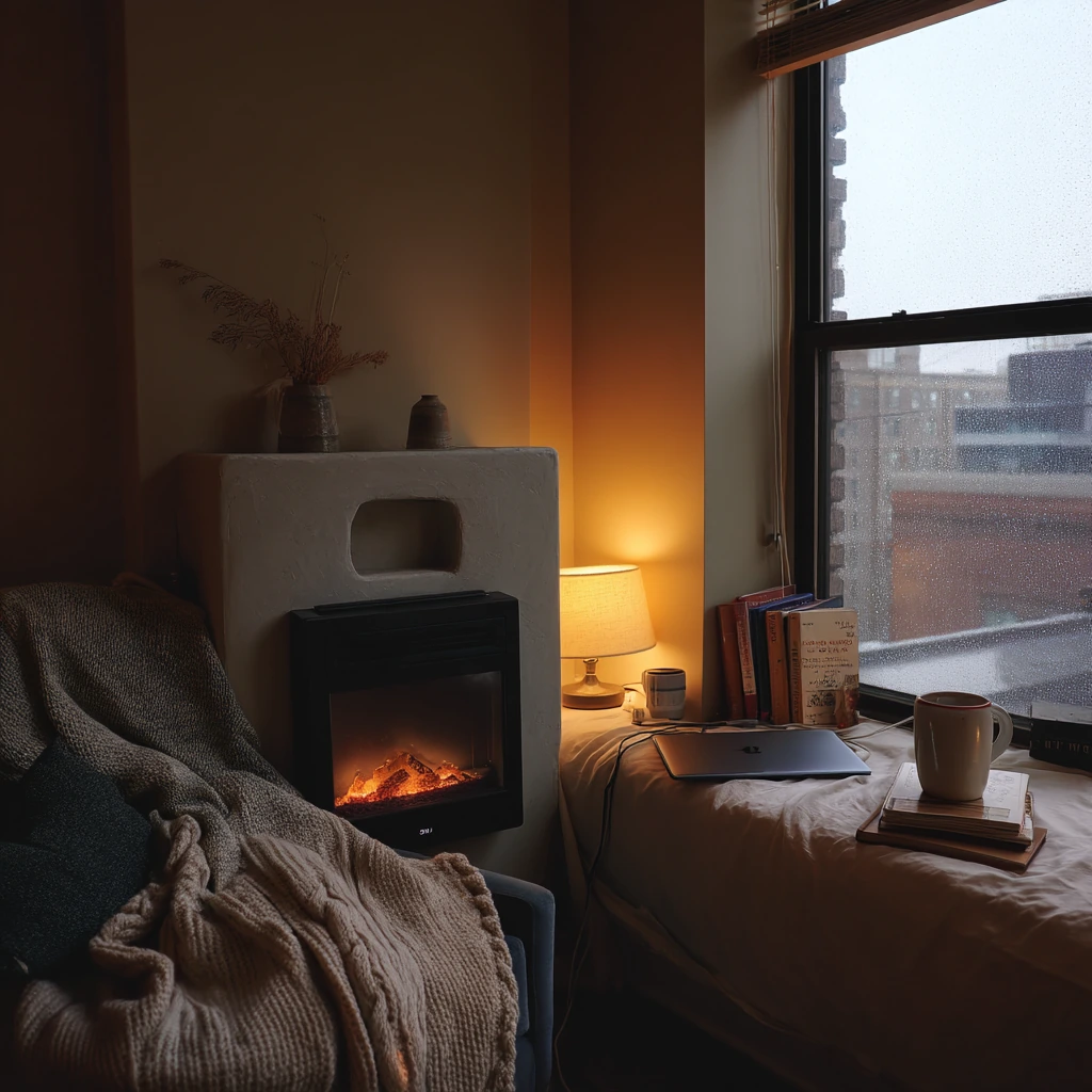 Small Apartment Fireplace Corner