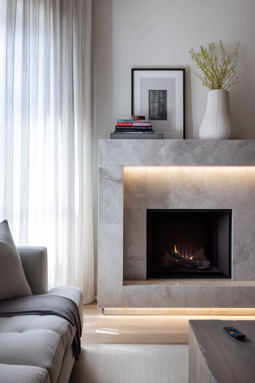 Minimal Mantel With Hidden LED Strip