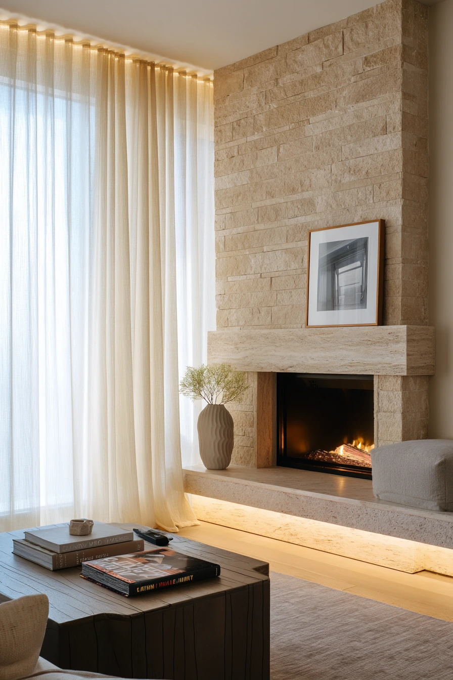 Minimal Mantel With Hidden LED Strip