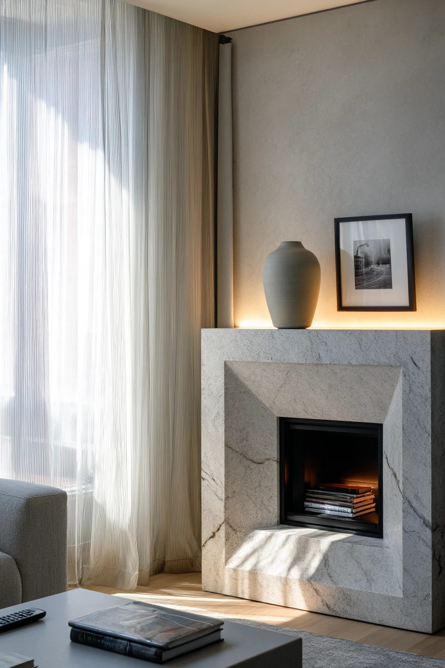 Minimal Mantel With Hidden LED Strip