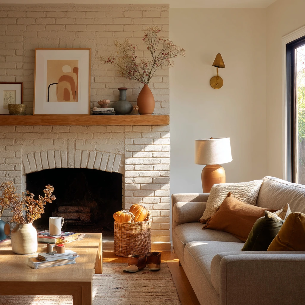 Warm Reading Nook With Sconce Glow