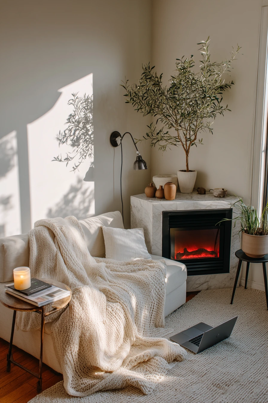 Renter-Friendly Sconce Swap Above the Mantel