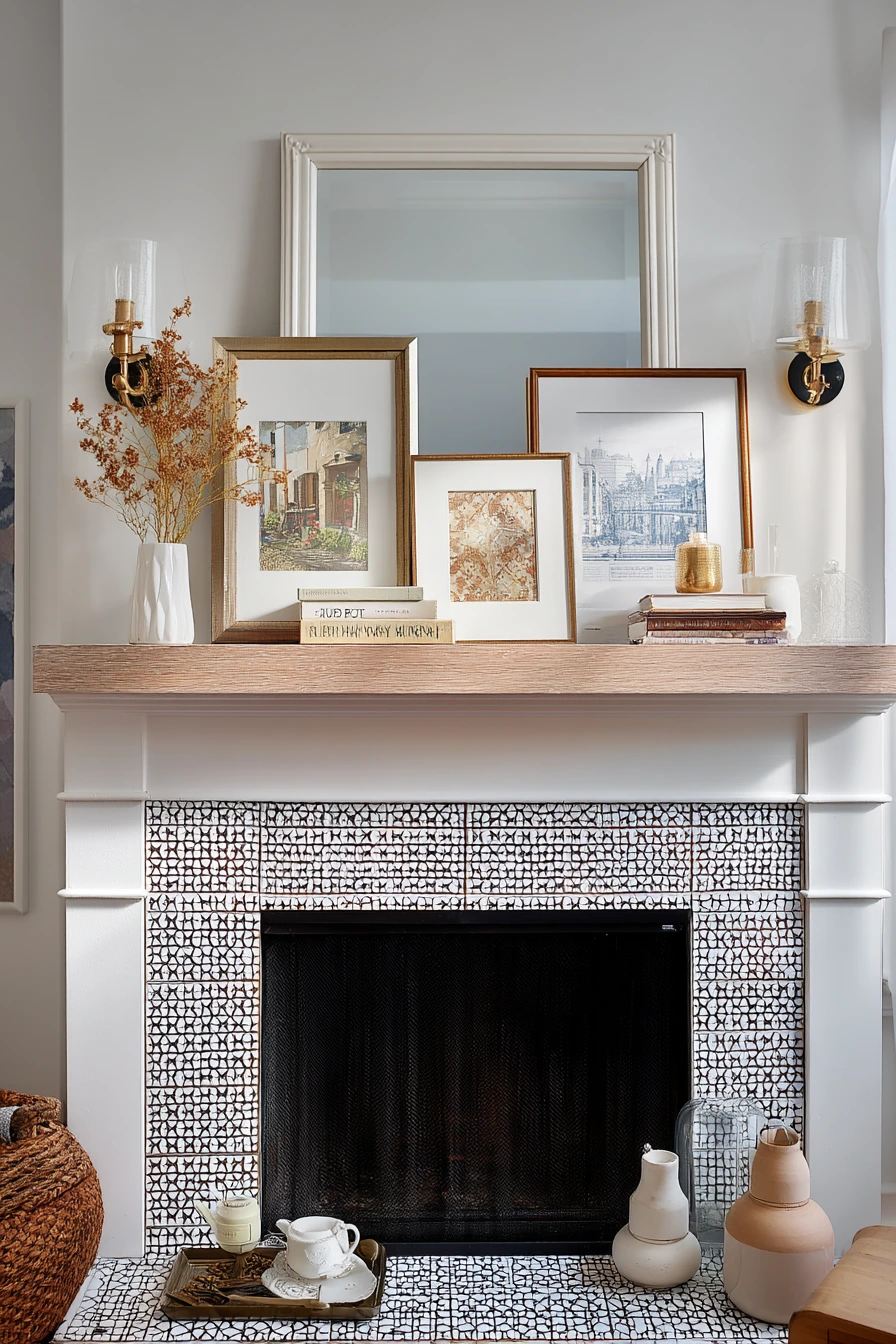 Renter-Friendly Fireplace Mantel Update