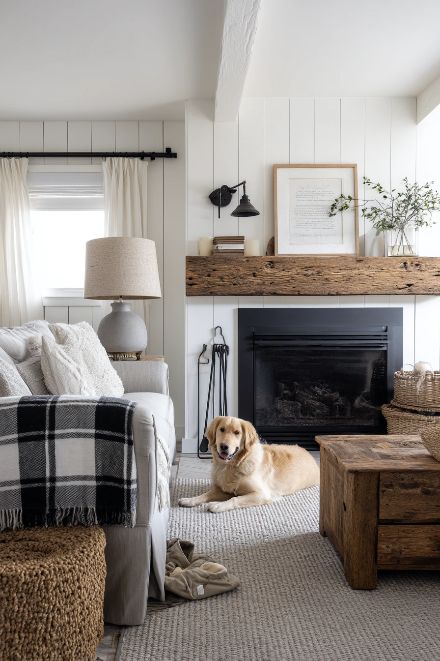 Modern Farmhouse Fireplace Wall for Everyday Living