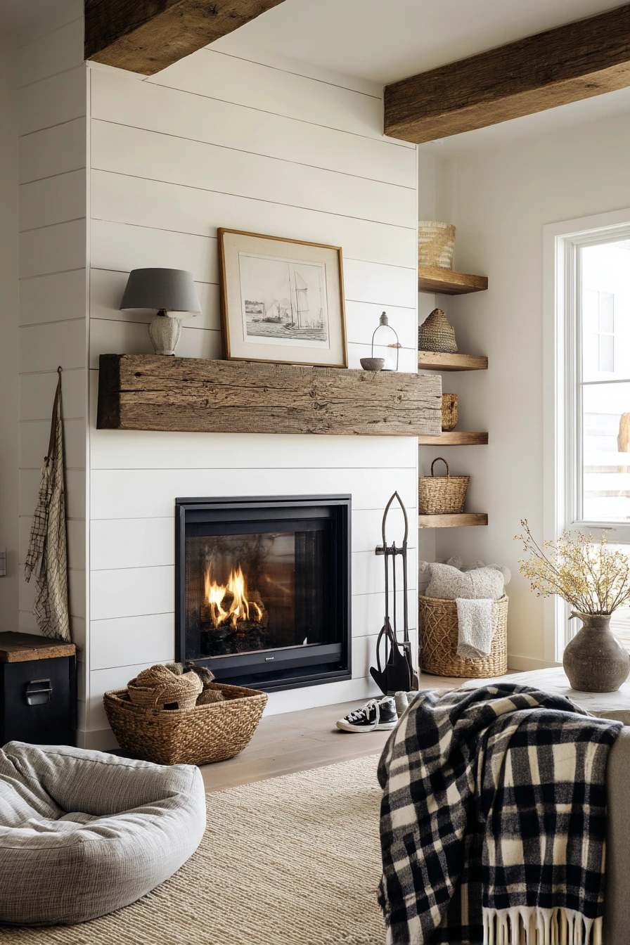 Modern Farmhouse Fireplace Wall for Everyday Living