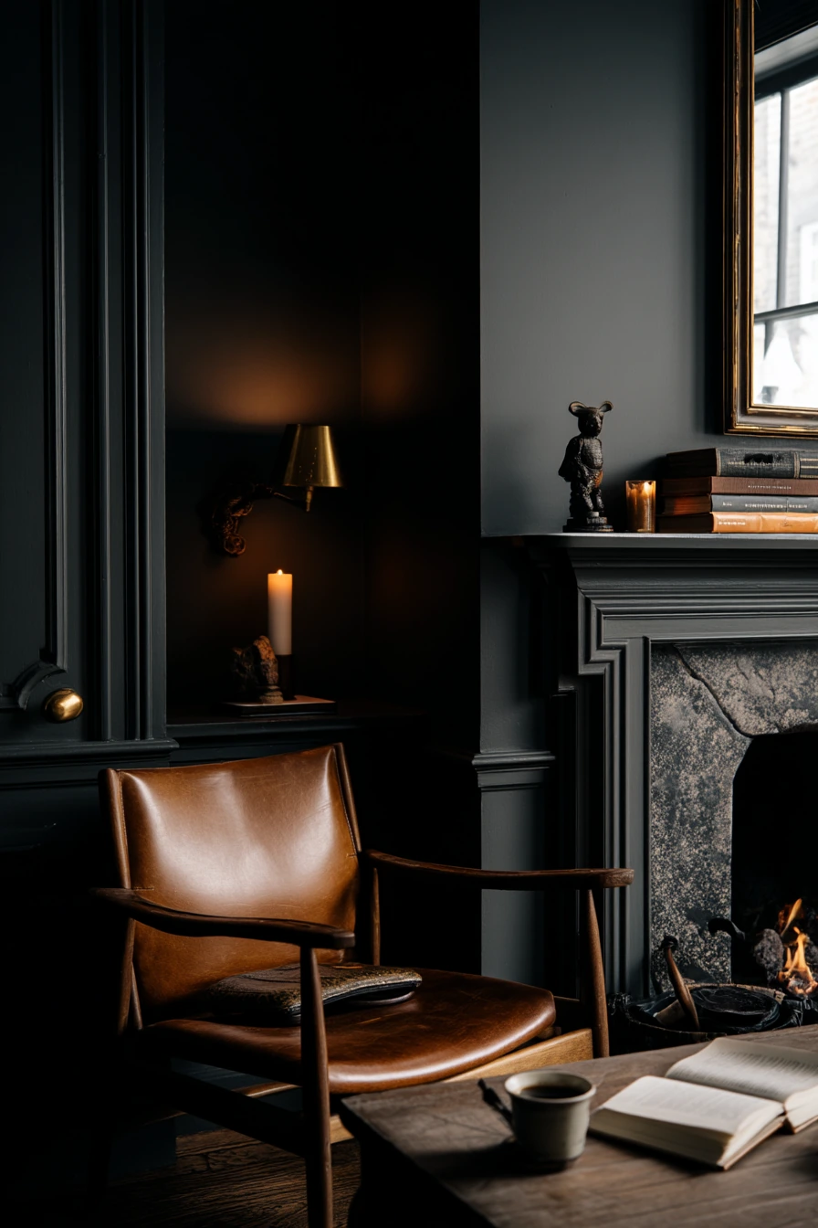 Moody Fireplace Wall For A Relaxed Evening