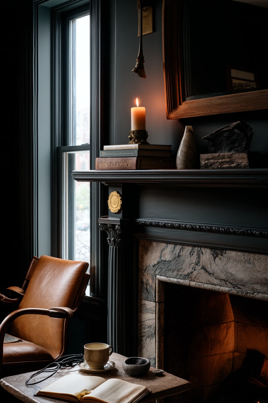Moody Fireplace Wall For A Relaxed Evening