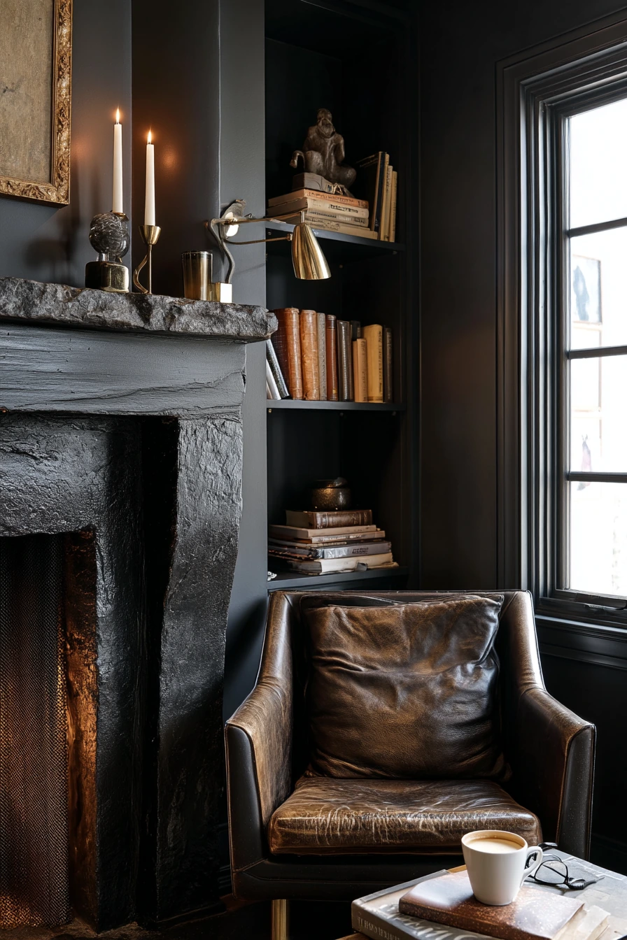 Moody Fireplace Wall For A Relaxed Evening