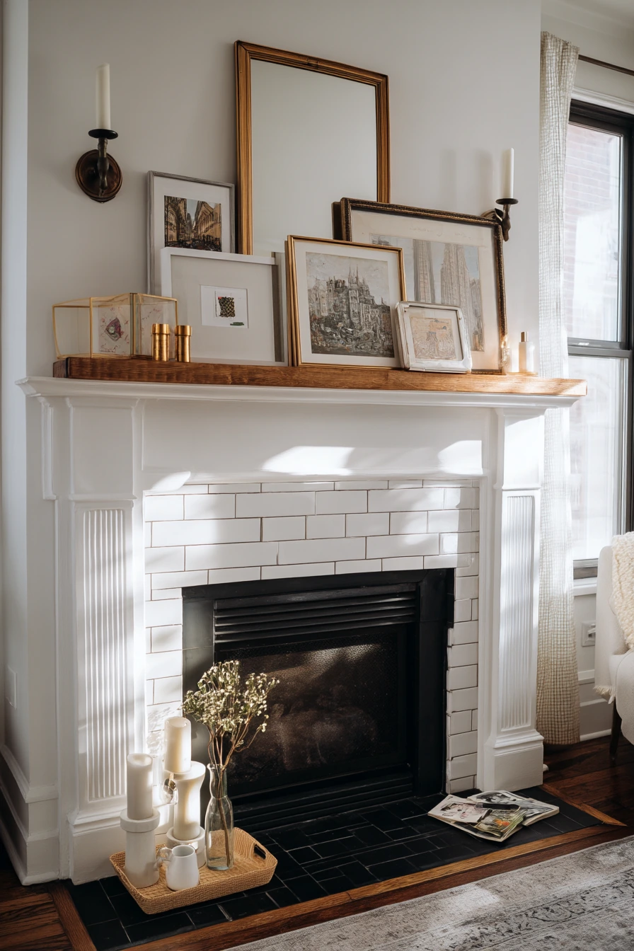 Renter-Friendly Fireplace Mantel Update
