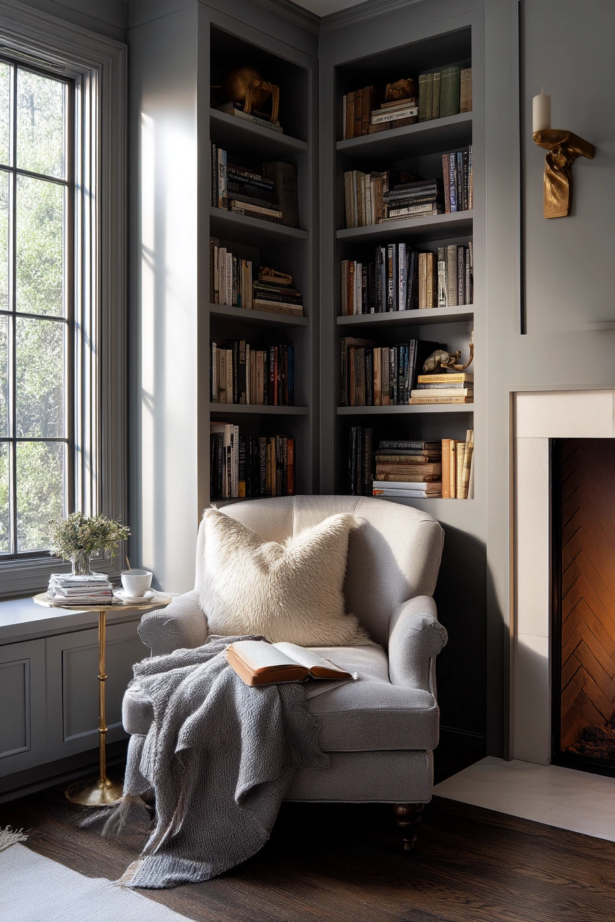 Reading Corner by the Hearth