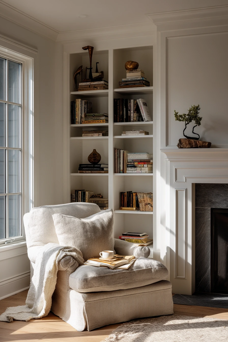 Reading Corner by the Hearth