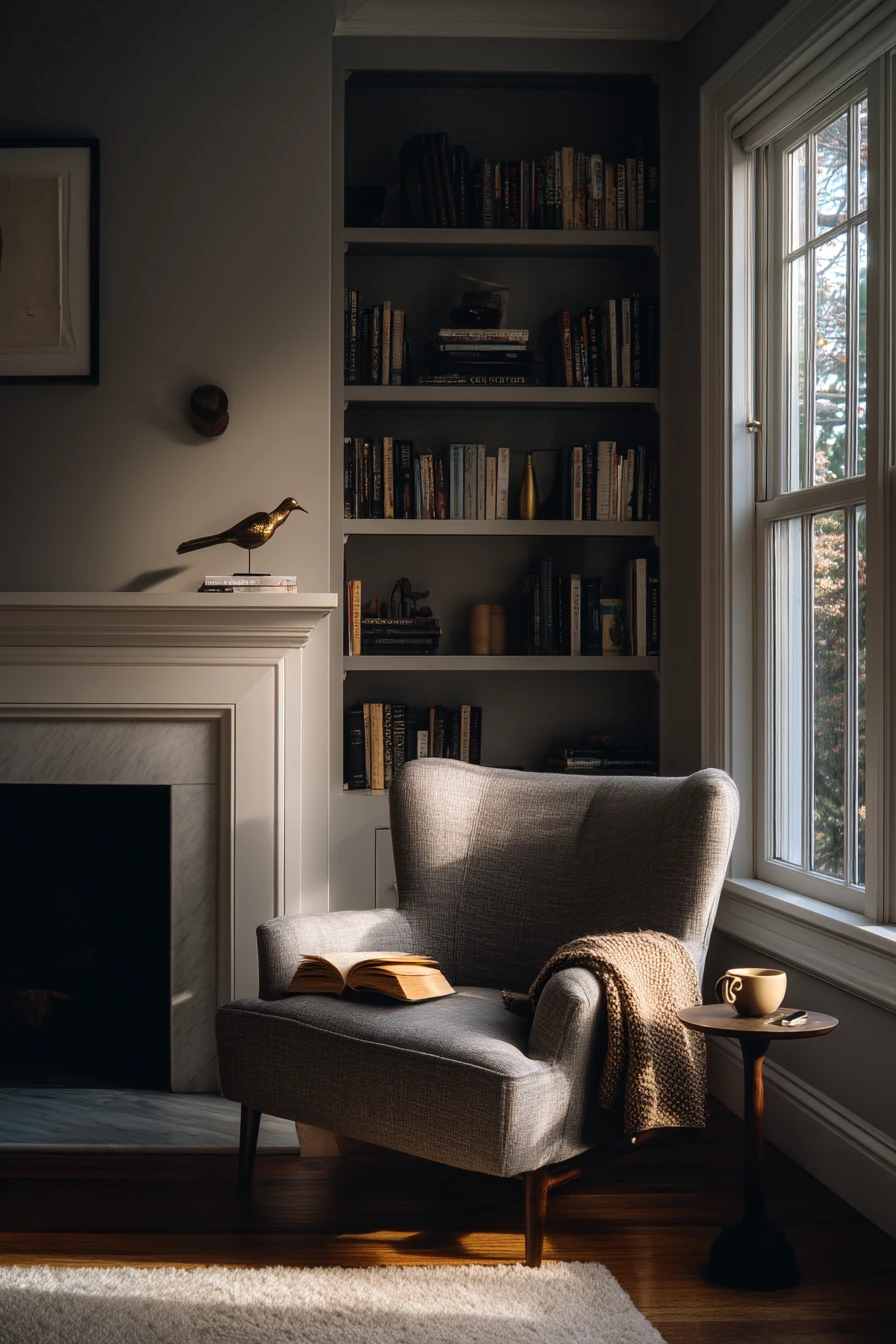 Reading Corner by the Hearth