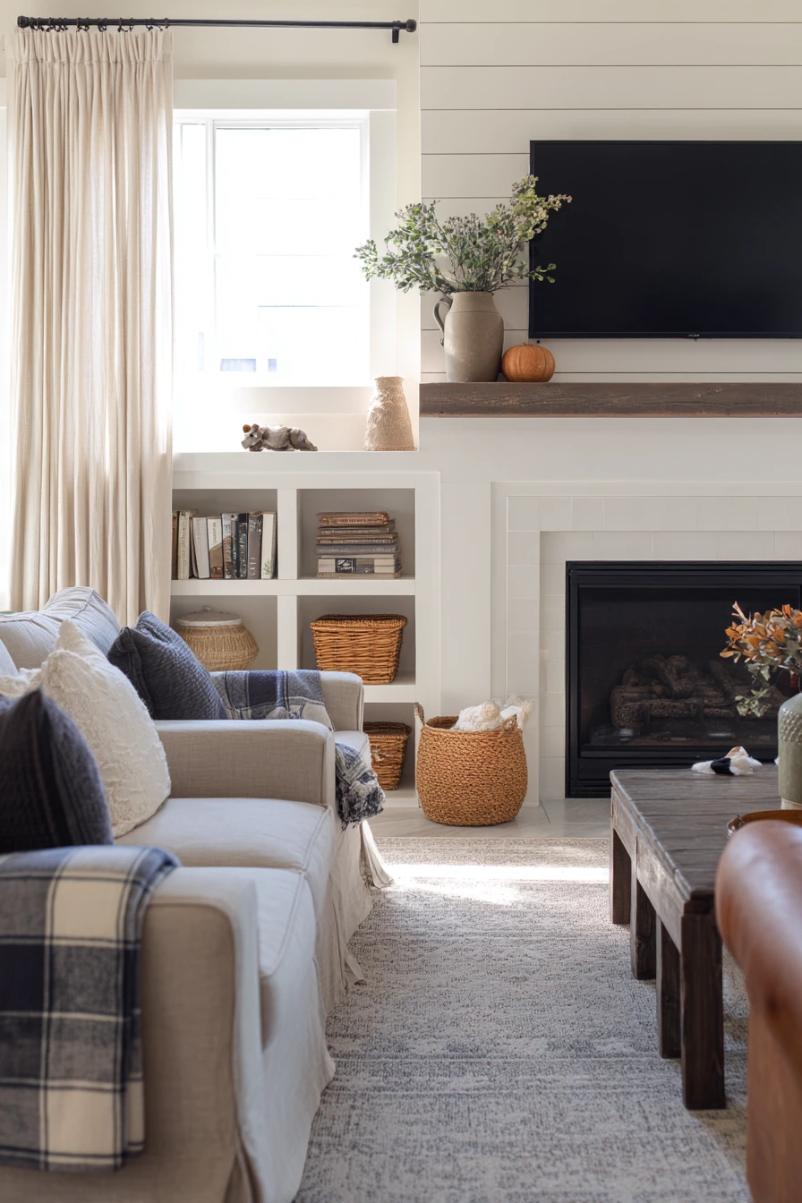 Modern Farmhouse Hearth Wall