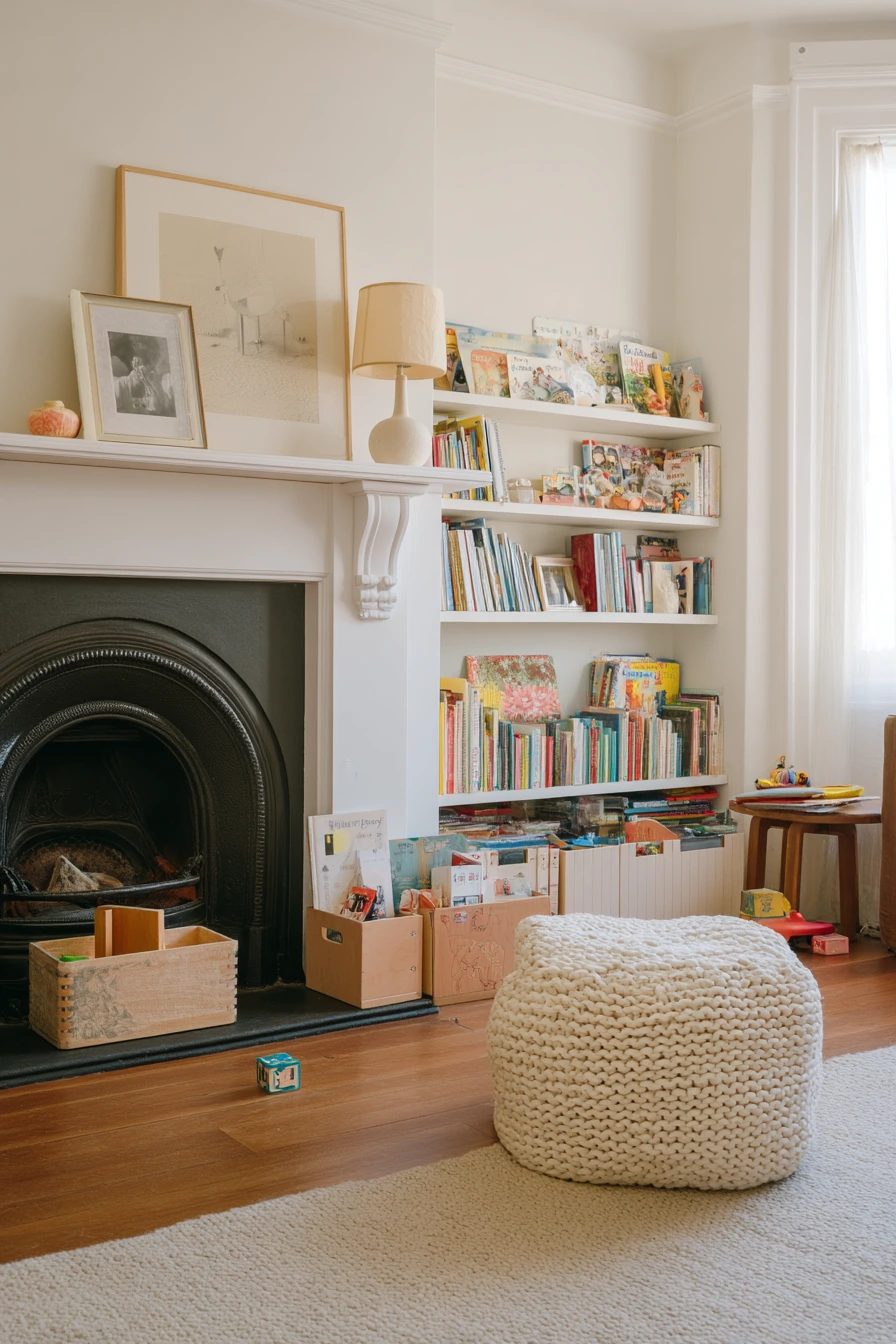 Small-Space Kids-and-Books Living Room