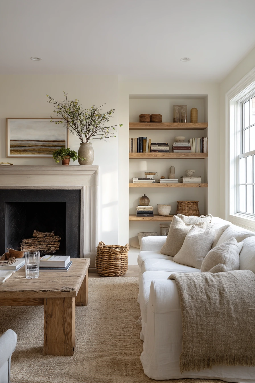 Family Living Room With Built-In Book Nooks