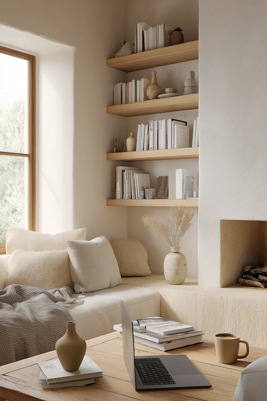Scandinavian Minimal Fireplace Wall