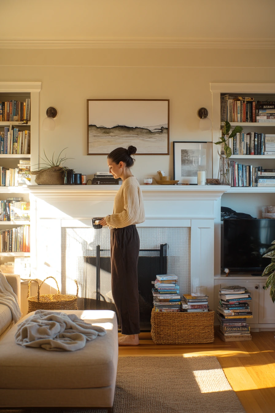 Weekend Reset Around the Fireplace