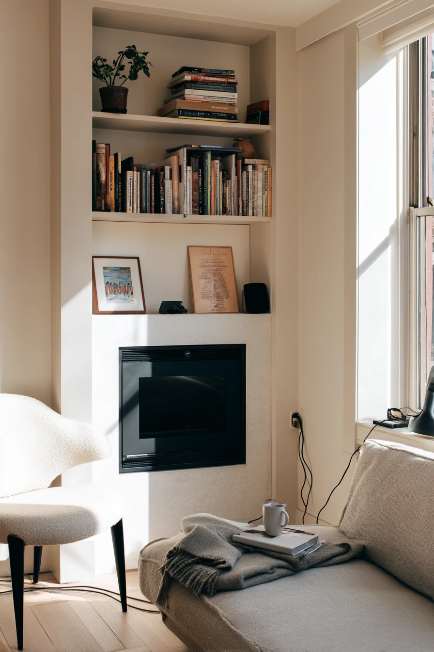 Compact Apartment Fireplace Wall