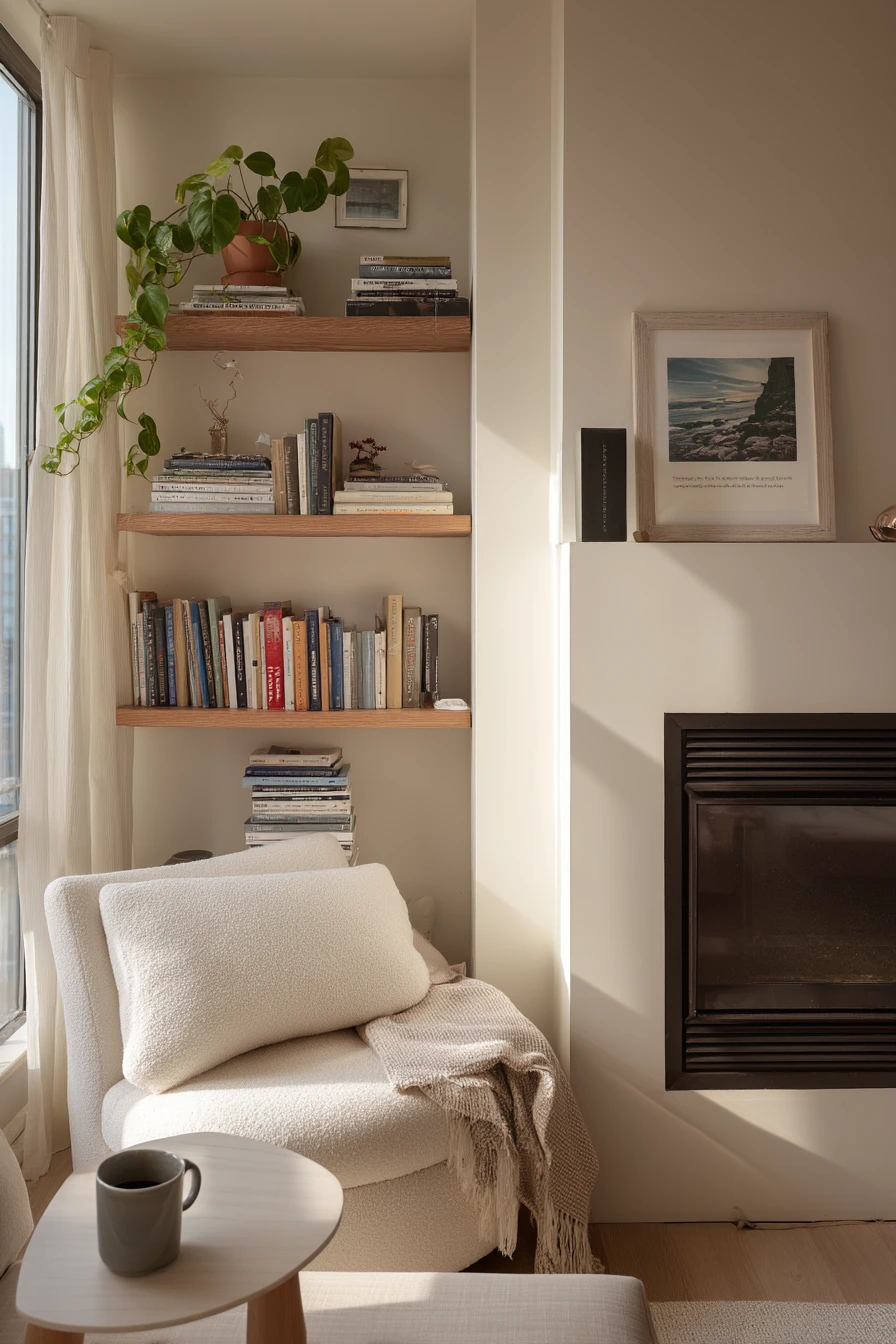 Compact Apartment Fireplace Wall