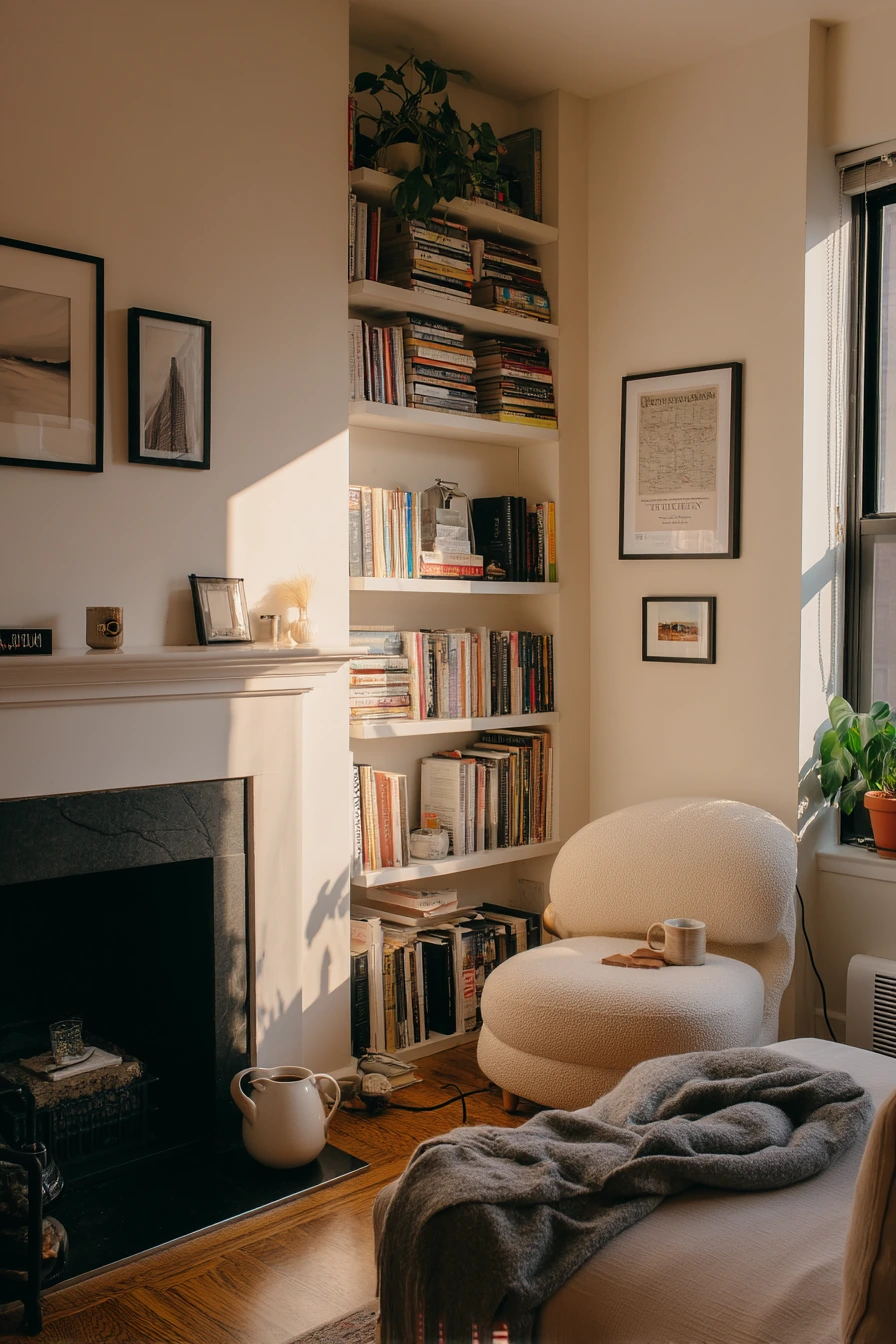 Compact Apartment Fireplace Wall