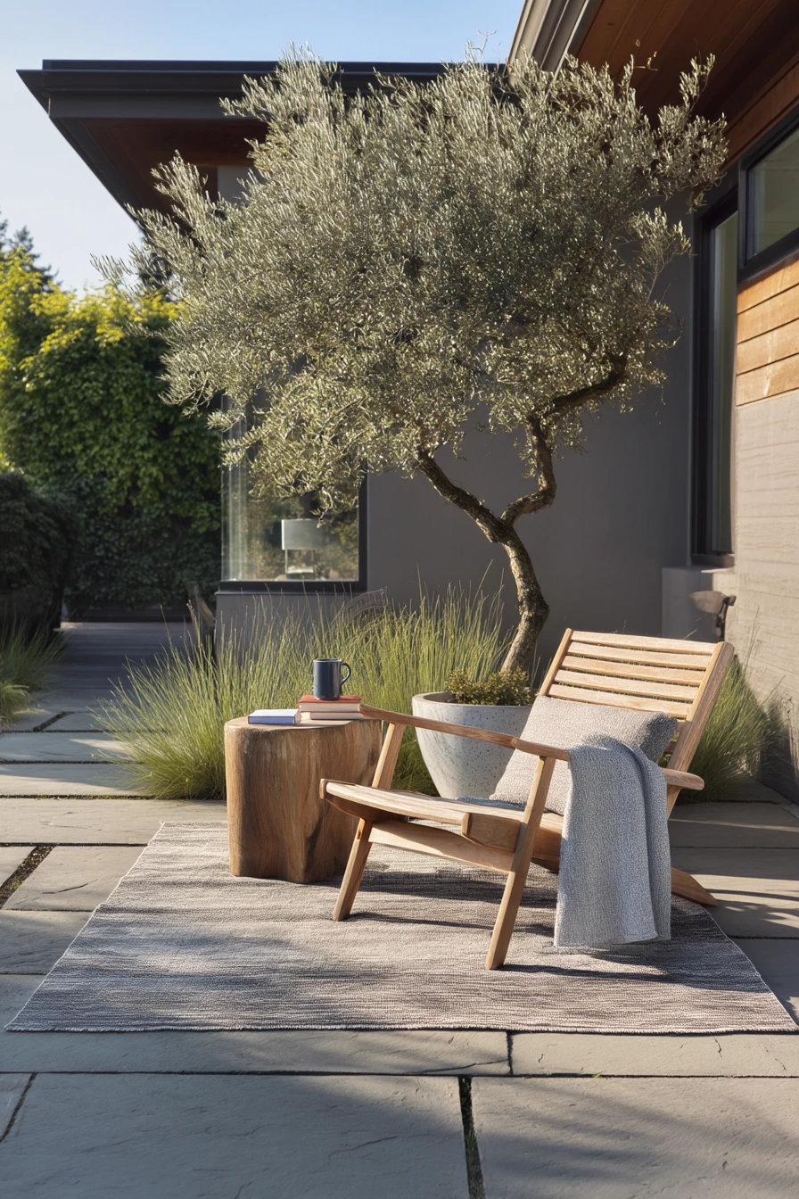 4. Minimal Flagstone Patio for Quiet Morning Coffee