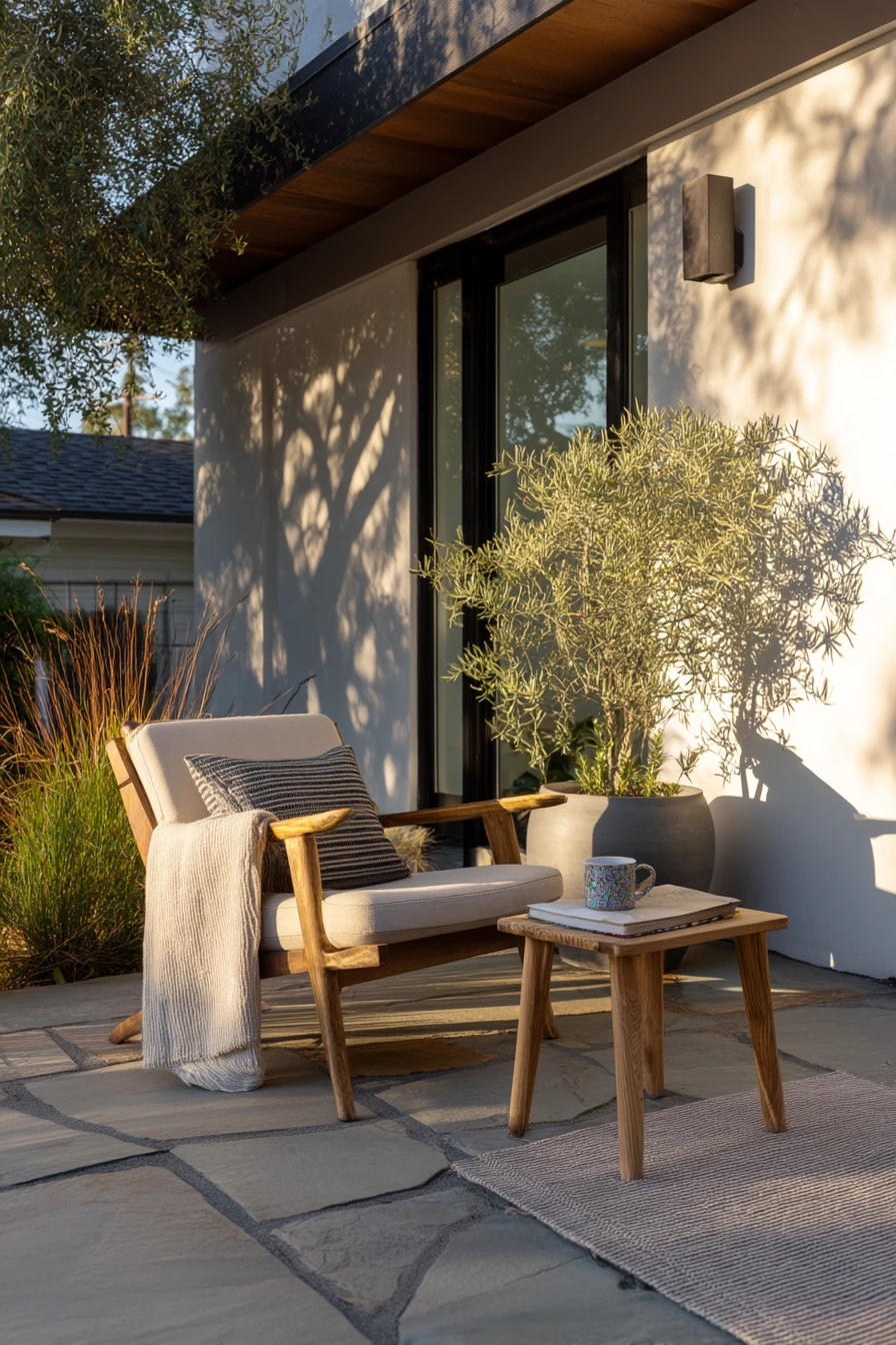 4. Minimal Flagstone Patio for Quiet Morning Coffee