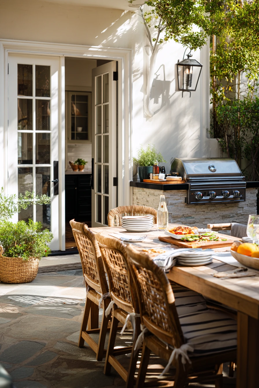 5. Flagstone Patio With Grill and Weekend Hosting Setup