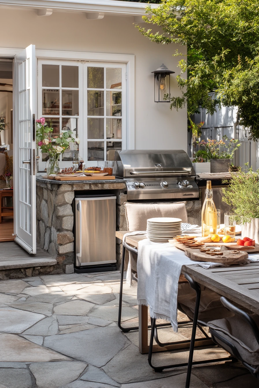 5. Flagstone Patio With Grill and Weekend Hosting Setup