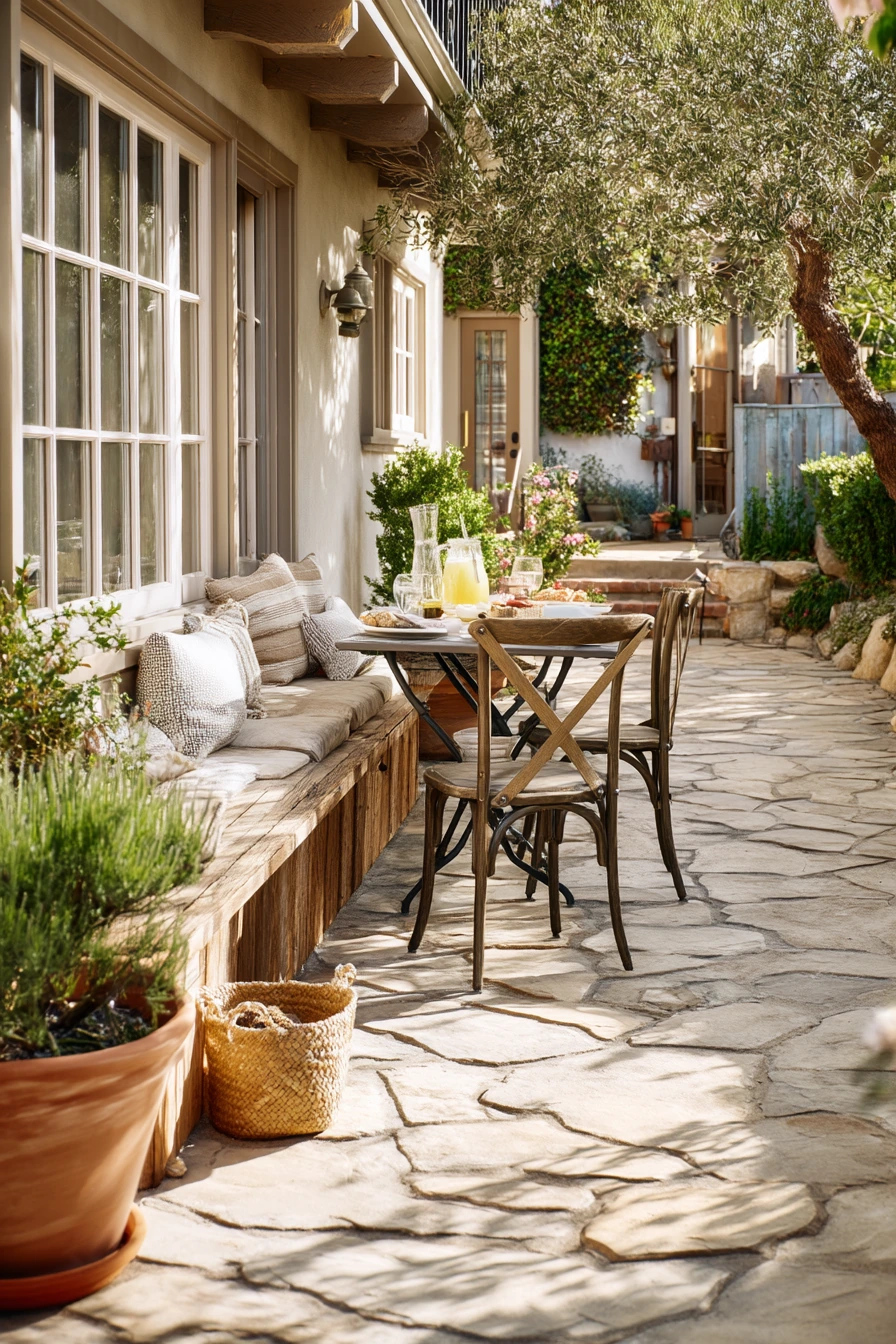 1. Everyday Family Flagstone Patio With Dining Zone