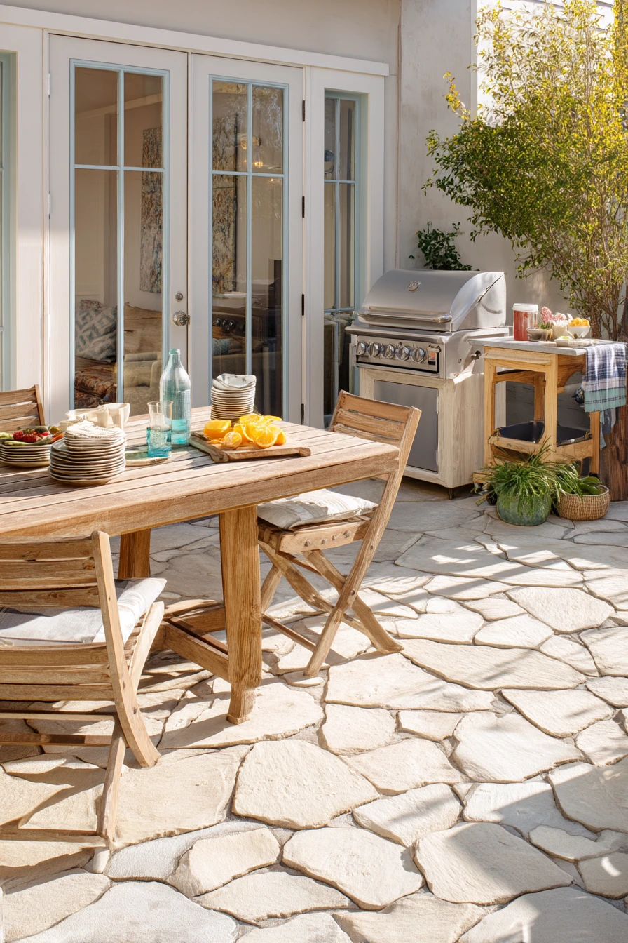 5. Flagstone Patio With Grill and Weekend Hosting Setup